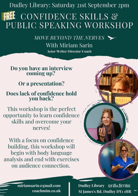 Dudley Library - Confidence Skills and Public Speaking Workshop with Miriam Sarin